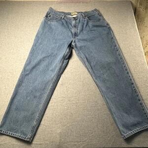 LL Bean Jeans Mens Size 38x29 Relaxed Fit Blue Denim Pants 100 % Cotton 134770